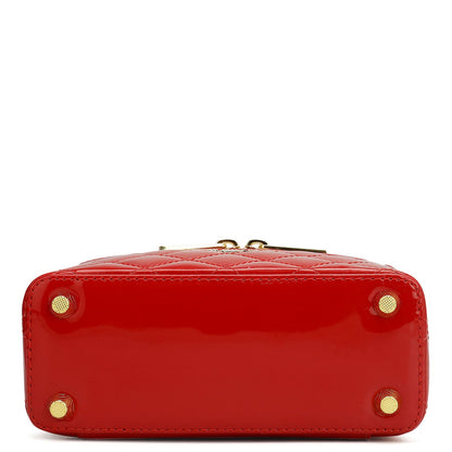 Small Patent Leather Satchel - Red