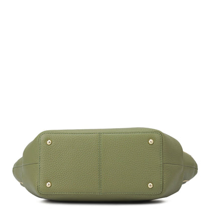Small Wax Leather Satchel - Fern