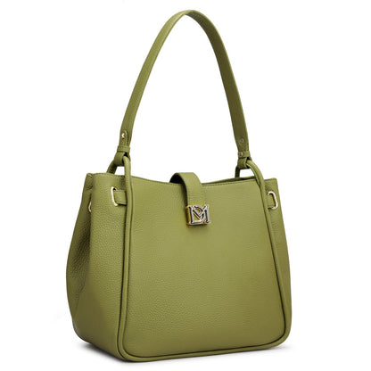 Medium Wax Leather Hobo - Fern