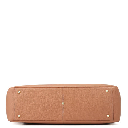 Large Wax Leather Tote - Terracotta