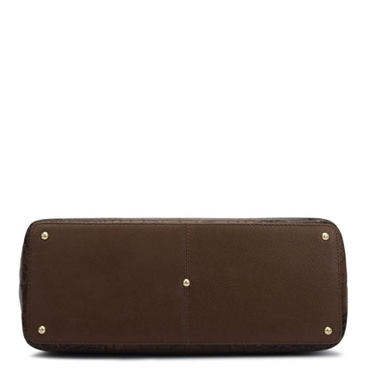 Medium Croco Franzy Leather Satchel - Date