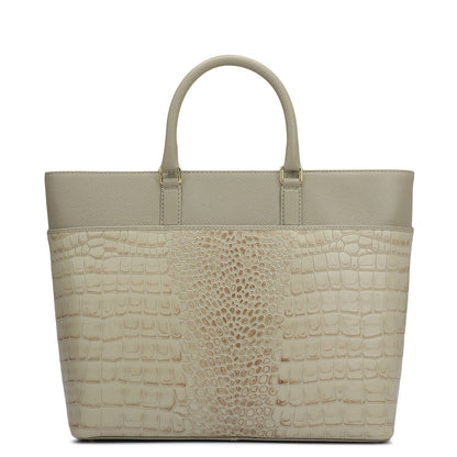 Medium Croco Franzy Leather Satchel - Frost