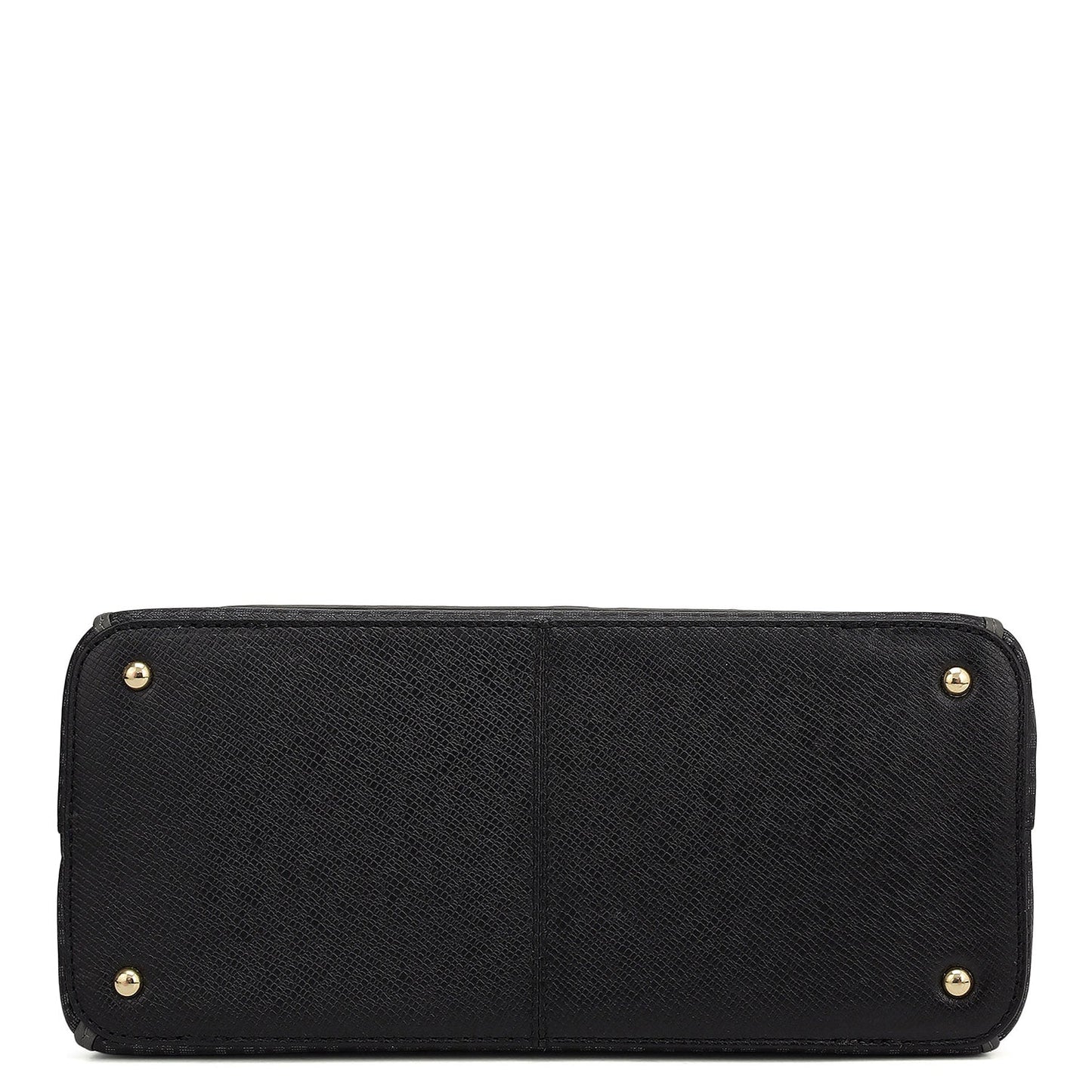 Small Monogram Leather Satchel - Black