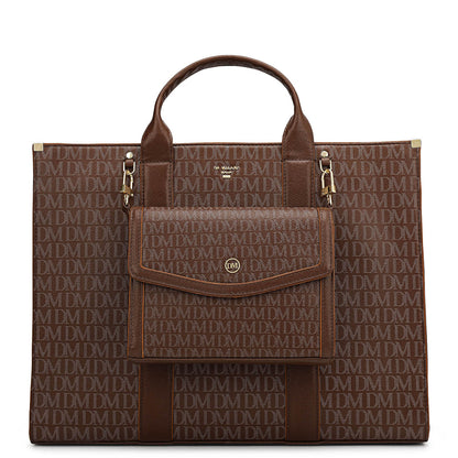 Large Monogram Leather Book Tote - Date