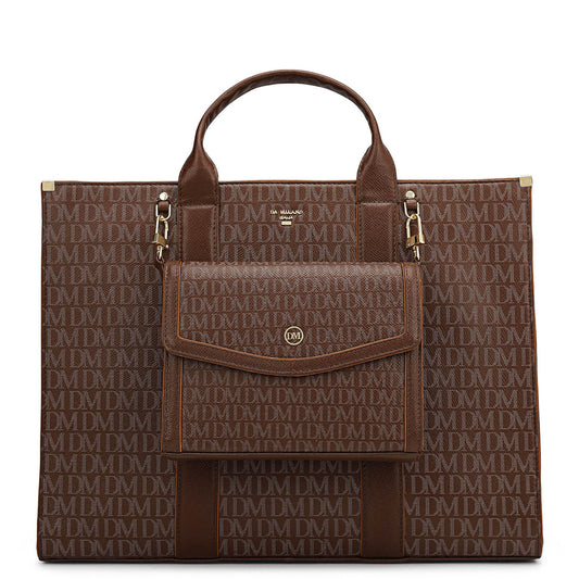 Large Monogram Leather Book Tote - Date