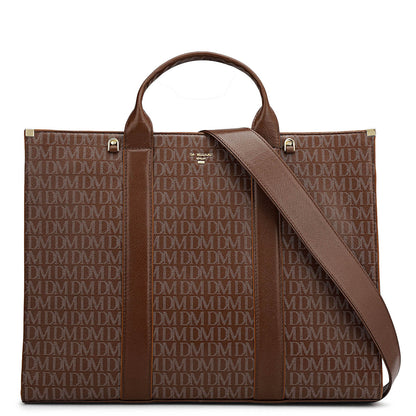 Large Monogram Leather Book Tote - Date