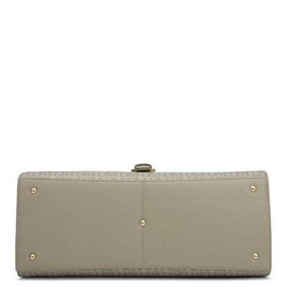 Medium Monogram Franzy Leather Satchel - Chalk