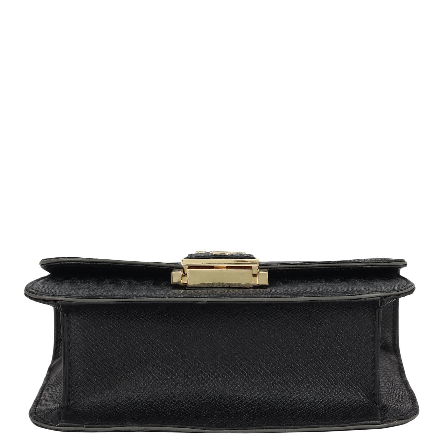 Small Monogram Leather Shoulder Bag - Black