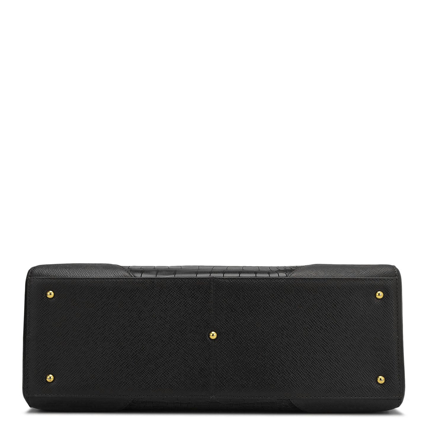 Large Croco Franzy Leather Satchel - Black