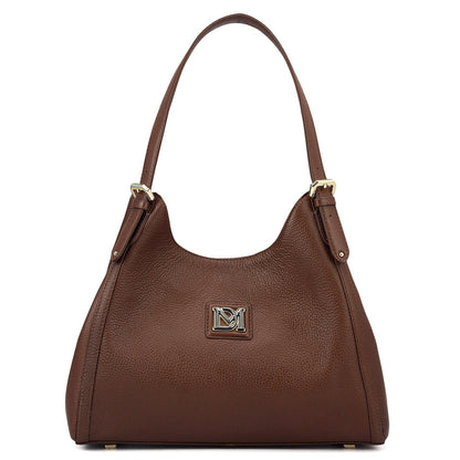 Medium Wax Leather Hobo - Espresso