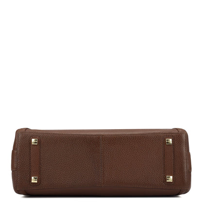 Medium Wax Leather Hobo - Espresso