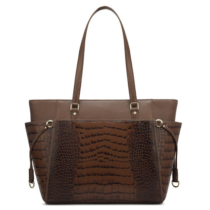 Medium Croco Franzy Leather Shoulder Bag - Date