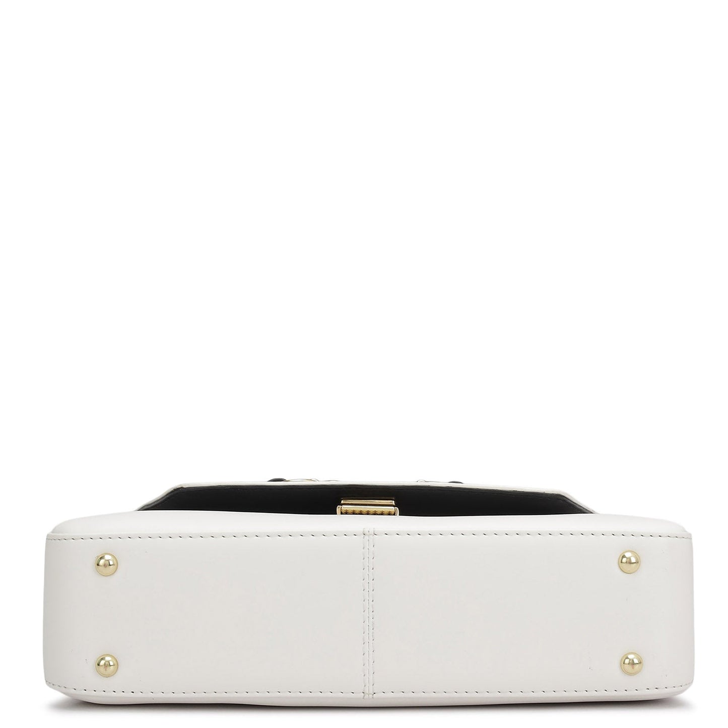 Small Plain Leather Satchel - Snow
