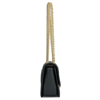Small Wax Stripe Leather Shoulder Bag - Bottle Green
