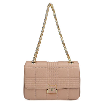 Medium Wax Stripe Leather Shoulder Bag - Feather