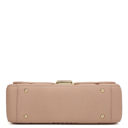 Medium Wax Stripe Leather Shoulder Bag - Feather