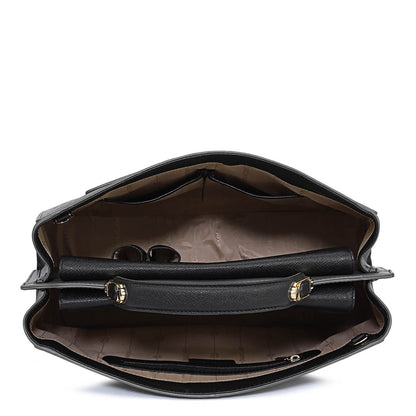 Medium Monogram Leather Book Tote   - Black