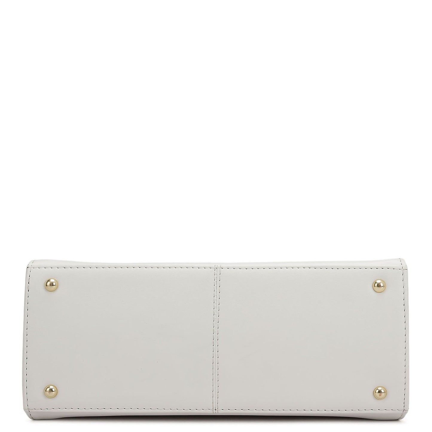 Small Plain Leather Shoulder Bag - Snow