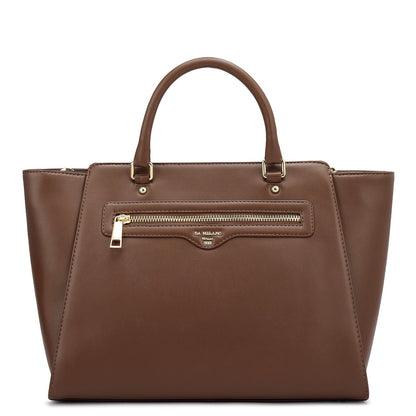 Medium Plain Leather Satchel - Date
