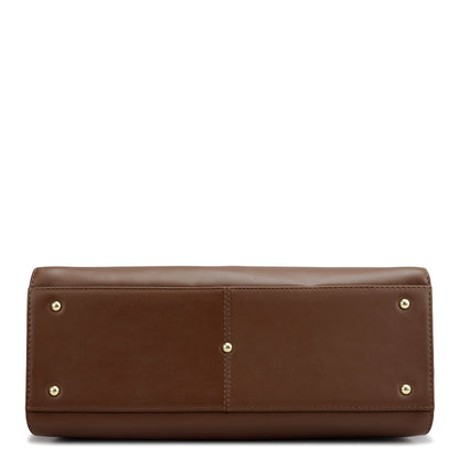 Medium Plain Leather Satchel - Date