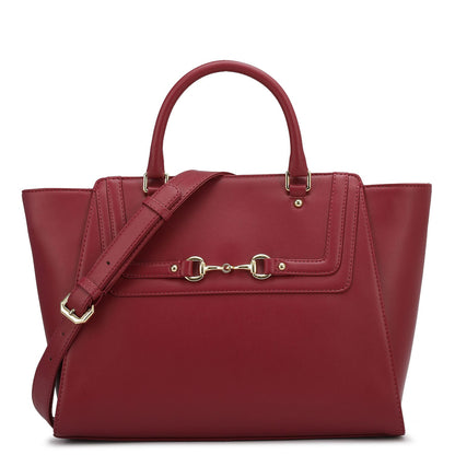 Medium Plain Leather Satchel - Plumberry