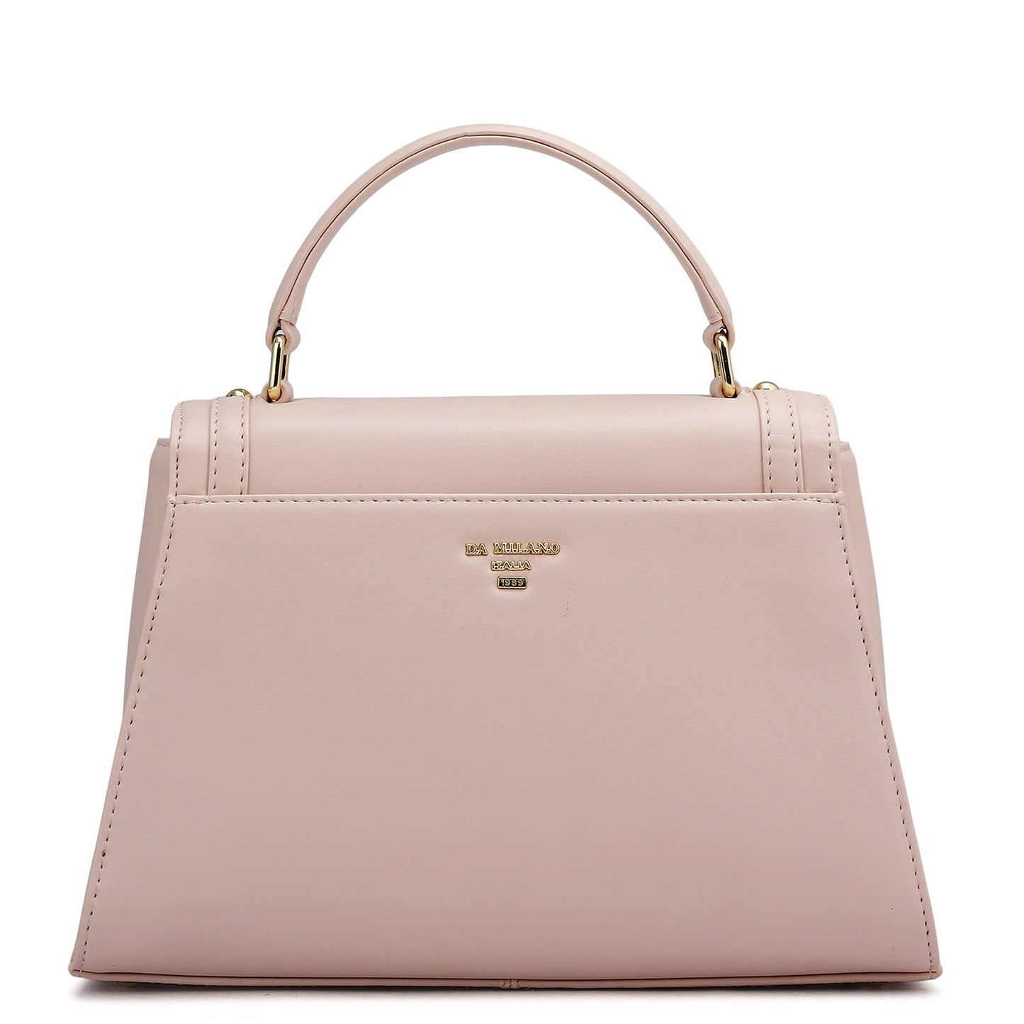 Small Plain Leather Satchel - Pink