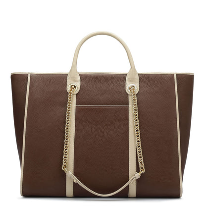 Large Wax Leather Satchel - Espresso