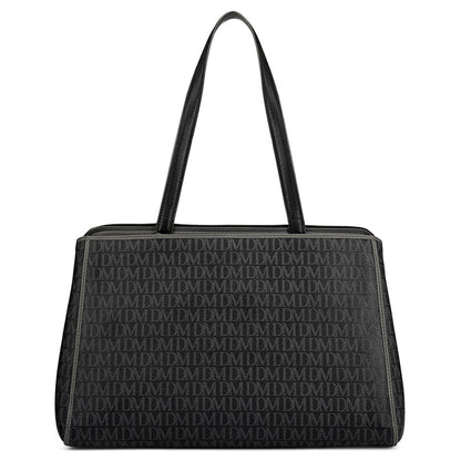 Medium Monogram Leather Shoulder Bag - Black