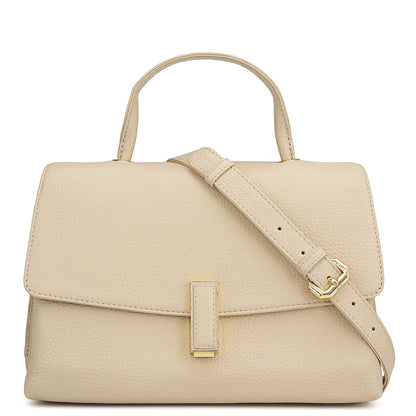 Small Wax Leather Satchel - Dove