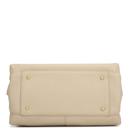 Small Wax Leather Satchel - Dove