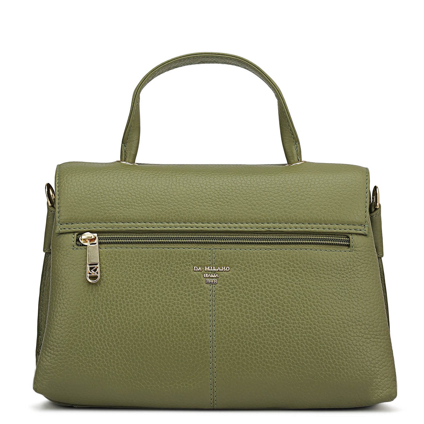 Small Wax Leather Satchel - Fern