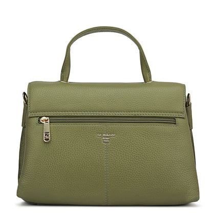 Small Wax Leather Satchel - Fern