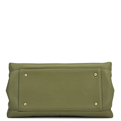 Small Wax Leather Satchel - Fern