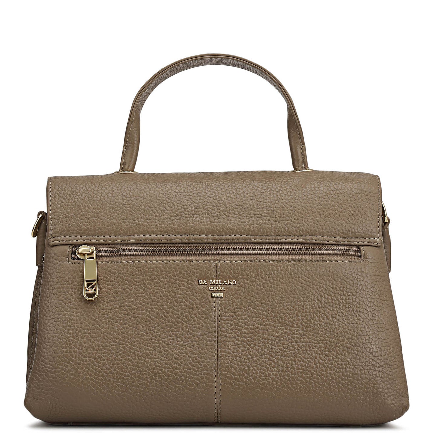 Small Wax Leather Satchel - Greyish Taupe