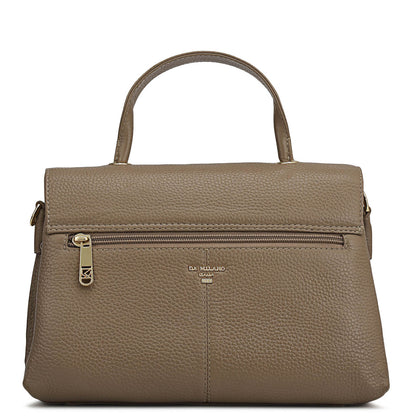 Small Wax Leather Satchel - Greyish Taupe