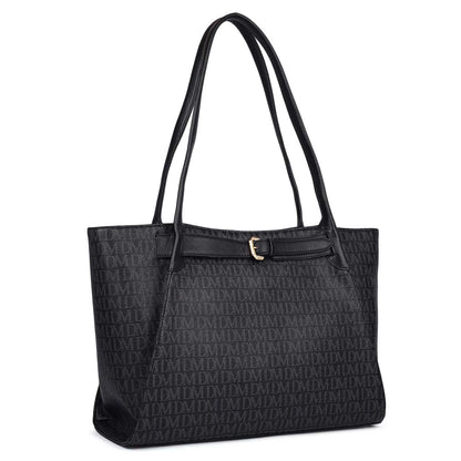 Allure Croco Franzy Leather Satchel - Black