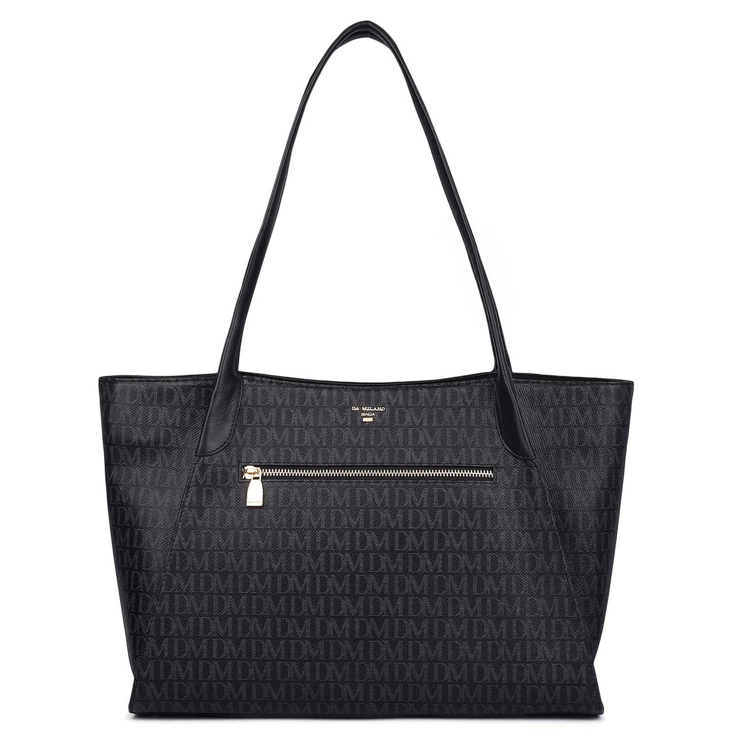 Allure Croco Franzy Leather Satchel - Black