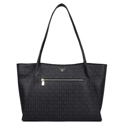 Allure Croco Franzy Leather Satchel - Black