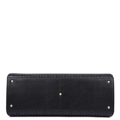 Allure Croco Franzy Leather Satchel - Black