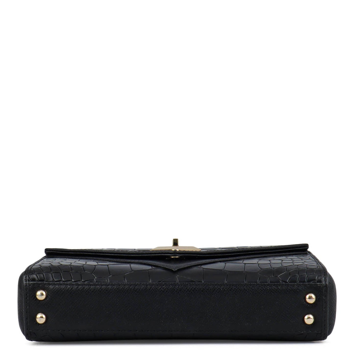 Allure Croco Franzy Leather Baguette - Black