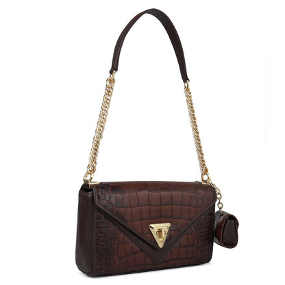Allure Croco Franzy Leather Baguette - Date