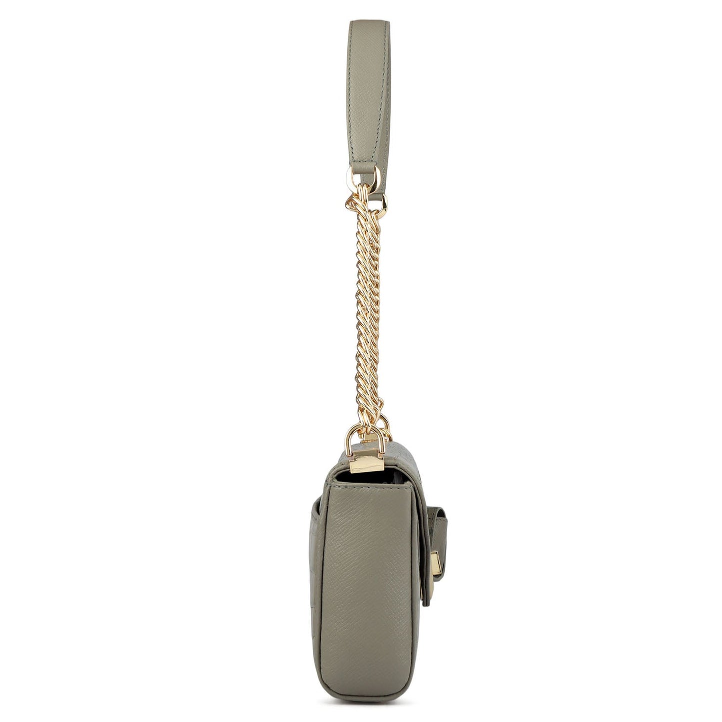 Allure Croco Franzy Leather Baguette - Stone Grey