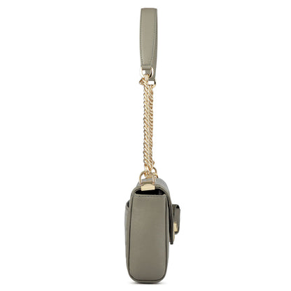 Allure Croco Franzy Leather Baguette - Stone Grey