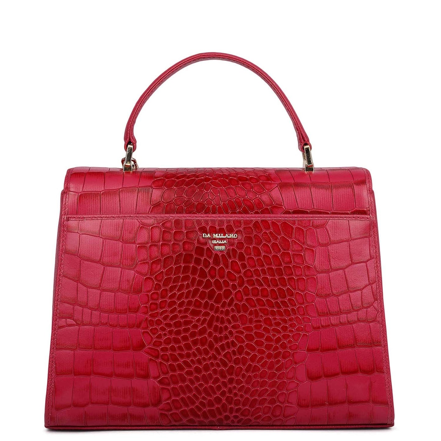 Allure Croco Franzy Leather Satchel - Plumberry