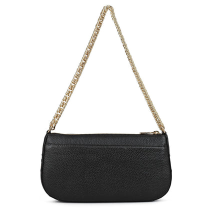 Serena Bunti Wax Leather Baguette - Black