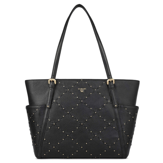 Serena Bunti Wax Leather Shoulder Bag - Black