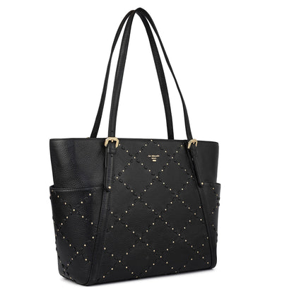 Serena Bunti Wax Leather Shoulder Bag - Black