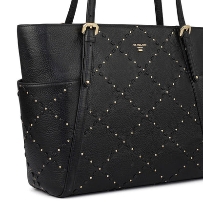 Serena Bunti Wax Leather Shoulder Bag - Black