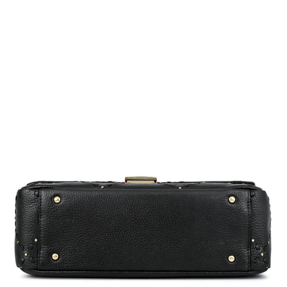 Serena Bunti Wax Leather Shoulder Bag - Black
