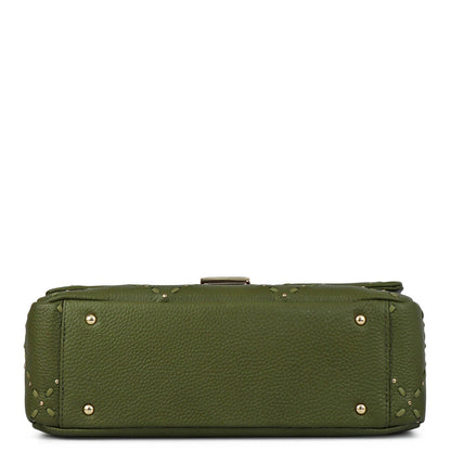 Serena Bunti Wax Leather Shoulder Bag - Fern